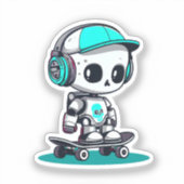 Schaats SkullBot Sticker (Voorkant)