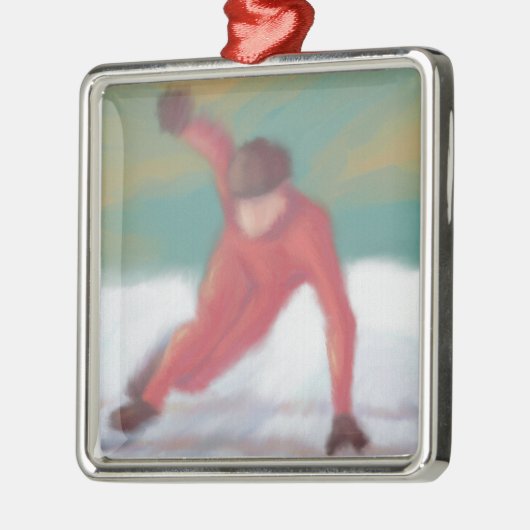 Schaats snelheid metalen ornament (Links)