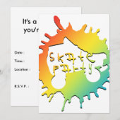 schaats splatz-partijuitnodiging kaart (Voorkant / Achterkant)