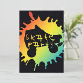 schaats splatz-partijuitnodiging kaart (Staand voorkant)
