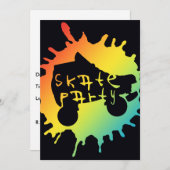 schaats splatz-partijuitnodiging kaart (Voorkant / Achterkant)