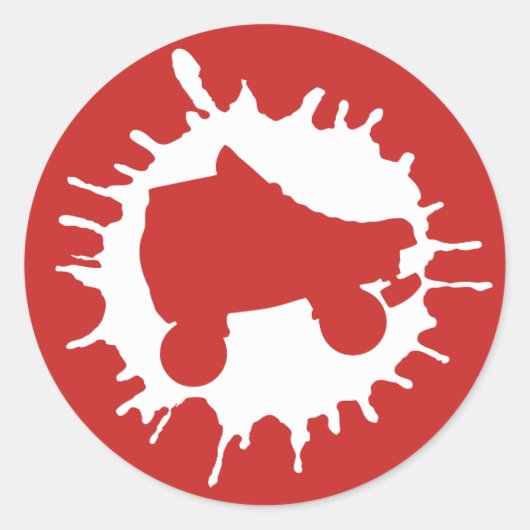 schaats splatz ronde sticker (Voorkant)
