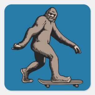 Schaats Squatch Vierkante Sticker