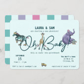 Schaats uitnodigingen voor babyshower (Voorkant / Achterkant)