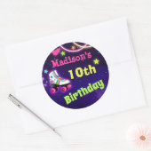 Schaats Verjaardagsfeestje Stickers Rond of Vierka (Envelop)