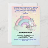 Schaats Verjaardagsfeestuitnodiging voor & achter  Kaart (Achterkant)