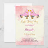 Schaats verjaardagsuitnodiging kaart (Voorkant / Achterkant)