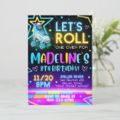 Schaats verjaardagsuitnodiging kaart (Staand voorkant)