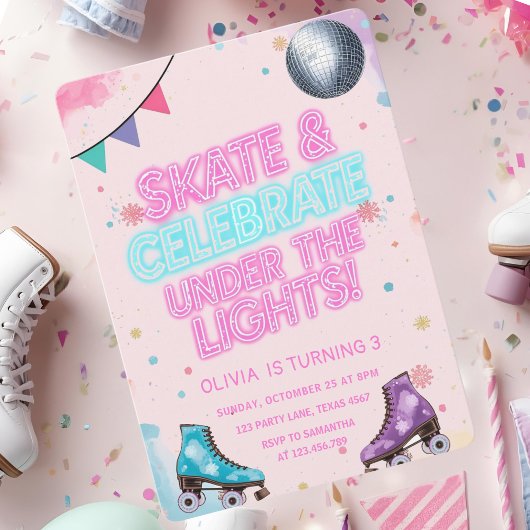 Schaats & Vier Onder de Licht Neon  Kaart