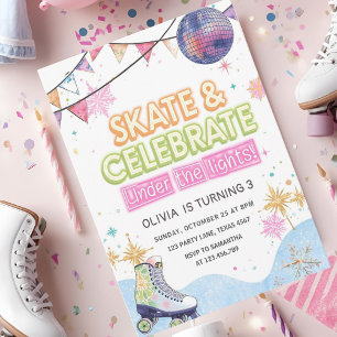 Schaats & Vier onder de Lichtjes Kinderverjaardag Kaart