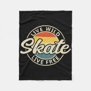 Schaats Vintage 80s 90s Retro 1 Fleece Deken