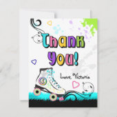 Schaats voor hippe en kleurrijke roller bedankkaart (Voorkant)