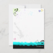 Schaats voor hippe en kleurrijke roller bedankkaart (Achterkant)