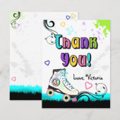 Schaats voor hippe en kleurrijke roller bedankkaart (Voorkant / Achterkant)