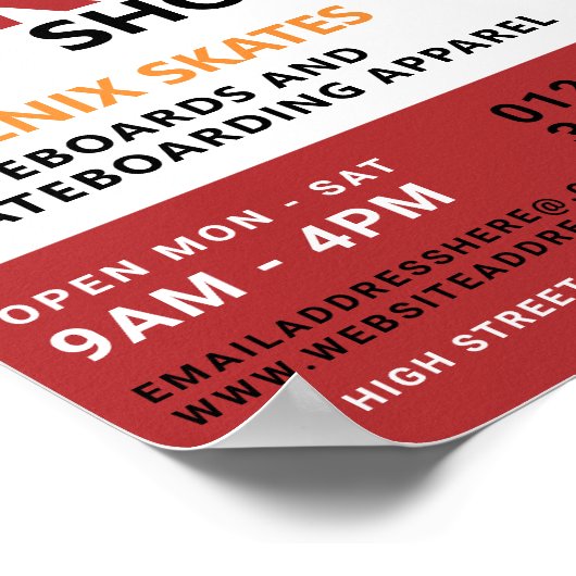 Schaats Winkelen, skateboarden Adverteren Poster (Hoek)