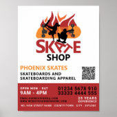 Schaats Winkelen, skateboarden Adverteren Poster (Voorkant)