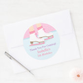 Schaatsbaan Meisjes Verjaardag Party Decor Ronde Sticker (Envelop)