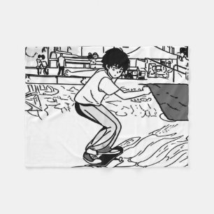 Schaatsboardbewegingen - Jonge Skateboarder Fleece Deken