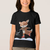 Schaatscartoonvos Tri-Blend Shirt (Voorkant)