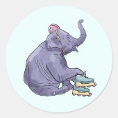 schaatsdier ronde sticker (Voorkant)