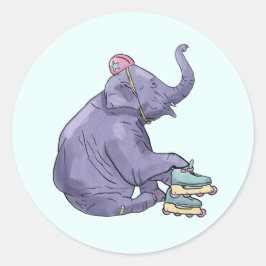 schaatsdier ronde sticker