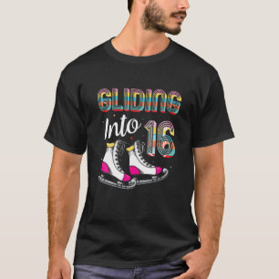 Schaatsen 16e Verjaardag Figure Skate - Glijden I T-shirt