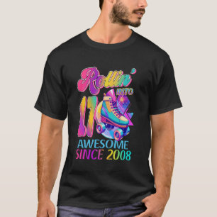 Schaatsen 17e verjaardag Meisjes rollen naar 17 T-shirt