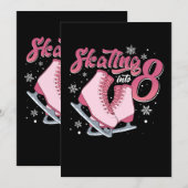 Schaatsen 8-jarige verjaardag meisje 8 jaar oud kaart (Voorkant / Achterkant)