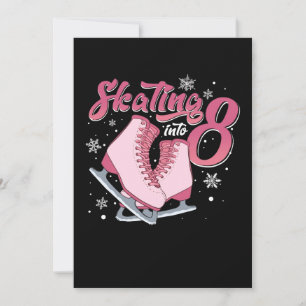 Schaatsen 8-jarige verjaardag meisje 8 jaar oud kaart