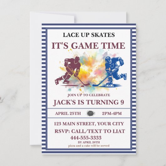 "Schaatsen Aan, Het Is Tijd Om Te Spelen" IJshocke Kaart (Voorkant)