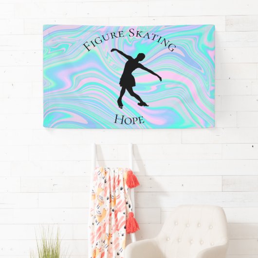 Schaatsen banner met haar naam! (Insitu)