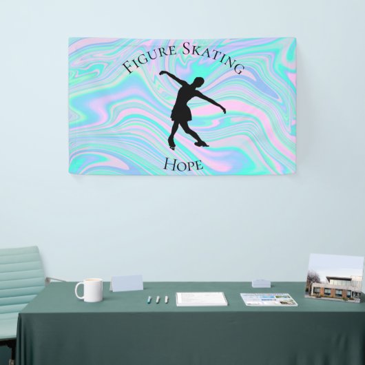 Schaatsen banner met haar naam! (Beurs)