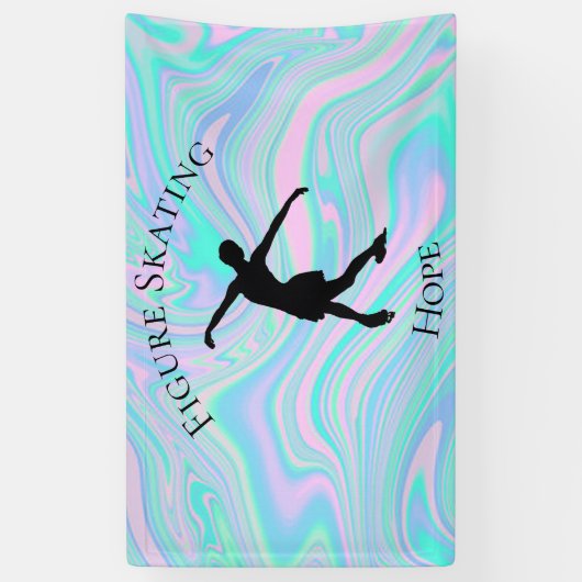 Schaatsen banner met haar naam! (Verticaal)