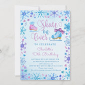 Schaatsen Bevroren Sprookje Sneeuwvlokken Verjaard Kaart (Voorkant)