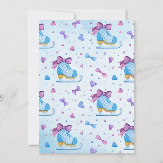 Schaatsen Bevroren Sprookje Sneeuwvlokken Verjaard Kaart (Achterkant)