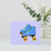 schaatsen blauw briefkaart (Staand voorkant)