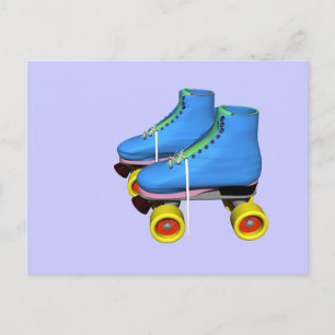 schaatsen blauw briefkaart