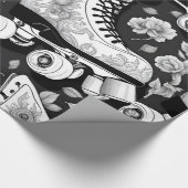 Schaatsen & Bloemen Cadeaupapier (Hoek)