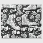 Schaatsen & Bloemen Cadeaupapier (Vlak)