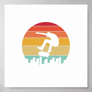 schaatsen boven de gebouwen poster