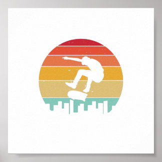 schaatsen boven de gebouwen poster