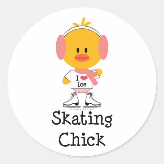 Schaatsen Chick Stickers (Voorkant)