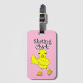 Schaatsen Chick Tekst Bagagelabel (Voorkant (verticaal))