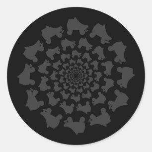schaatsen cirkel ronde sticker
