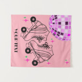 Schaatsen Derby-schaatsen Roze Disco Verjaardag  Wandkleed (Voorkant (horizontaal))