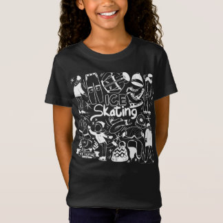 Schaatsen doodle stijl t-shirt