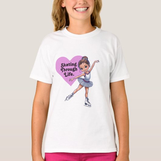 "Schaatsen door het leven" schaatsen T-shirt (Voorkant)