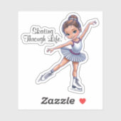 "Schaatsen door het leven" schaatser Sticker (Vel)