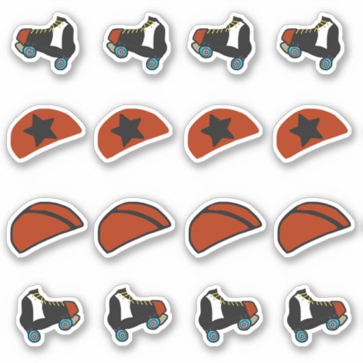 Schaatsen en Helm Hoesjes Roller Derby Stickers (Voorkant)