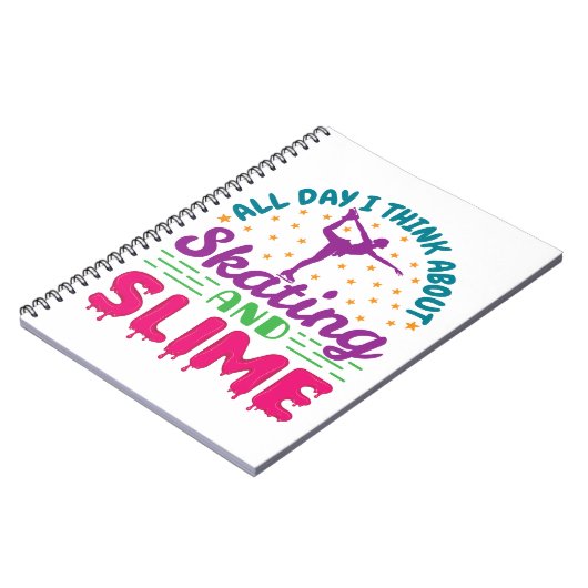 Schaatsen en slijm Schattige kunstschaatser Notitieboek (Linkerzijde)